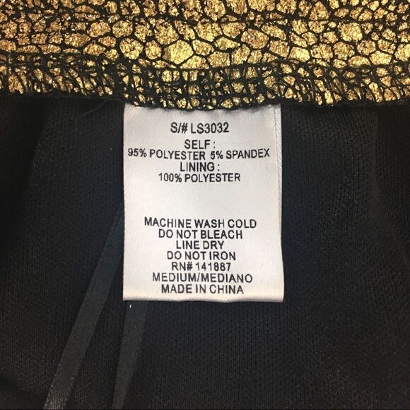 C. LUCE Gold Metallic Tulip Style Mini Skirt - Picture 4 of 6